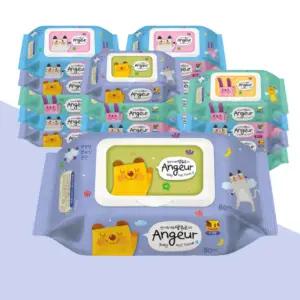 앙쥬르45 아기 물티슈 엠보싱 캡형 80매 20팩 순한 유아용 (총1600매)