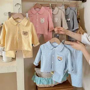 솜사탕체크잠옷세트