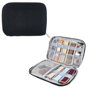 와이즈포인트 방수 시계 밴드 보관 케이스, 옥스포드 천 스트랩 홀더 휴대용 정리함, 8개의 슬롯 블랙