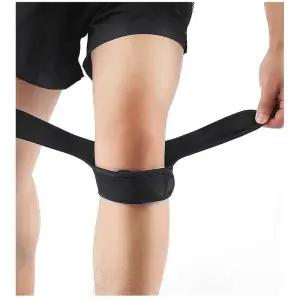 무릎보호대 1개 가압 무릎 랩 서포트 밴드 패드 탄력있는 보호대 홀 안전 농구 테니스 사이클링