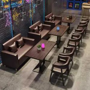 카페 매장 2인 3인 2인용 블랙 가죽소파 업소용 의자 레트로