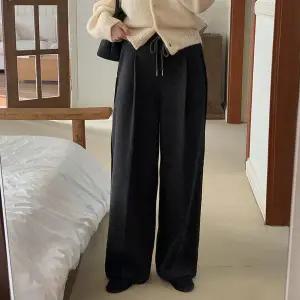 [다잇템]여자 니트팬츠 핀턱 FW 고무줄 와이드핏 바지_P414154971