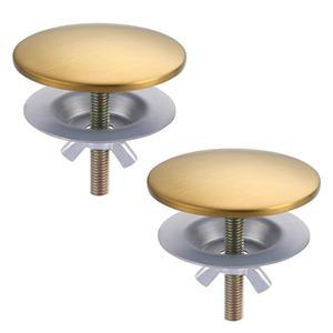 [미국배송] 주방 싱크대 구멍 커버 2개의 PCS 수도꼭지 플레이트 스토퍼 조리대 캡 탭 블랭킹 금속 플러그 브러시드 골드