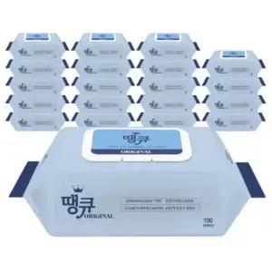 Original 땡큐 물티슈 100매 캡형 20팩 대용량 플레인 갓성비 저자극