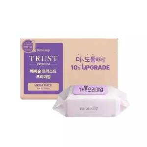 베베숲 물티슈 트러스트 프리미엄 80매 20팩 한박스 캡형 도톰한 엠보싱 아기물티슈