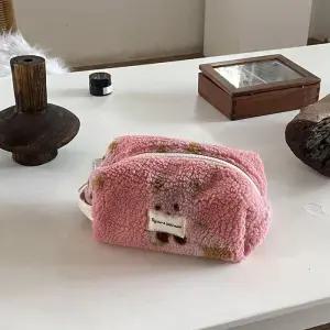 [라일리] Rly 뽀글이 곰돌이 캔버스백이너백파우치 생리대파우치