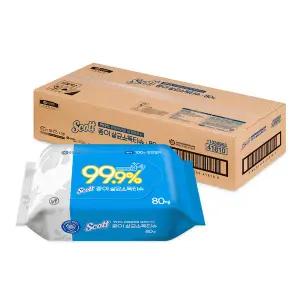 스카트 종이 살균 소독 티슈 80매 10팩 소독물티슈 생분해 436070