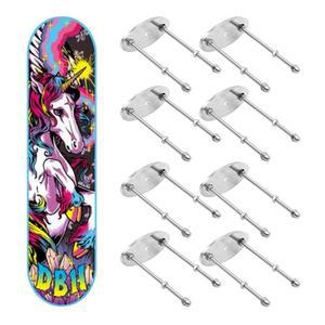 [미국배송] CADUFUELLY 8PCS 스케이트보드 벽걸이 데크 디스플레이 보관용 나사 구멍이 있는 금속 걸이