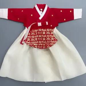 여아한복 홍색 당의 돌 백일 아동 여자 아기 고급 금박 명절한복