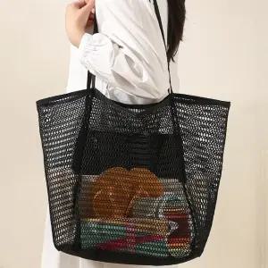 TC NEW 블랙망사백 메쉬 수영수건가방 물놀이 휴양지가방 (WFJ703L)