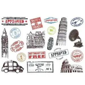 클래식캐리어꾸미기 노트북 우표 다꾸용품 빈티지 19X28cm (WFJ6FV2)