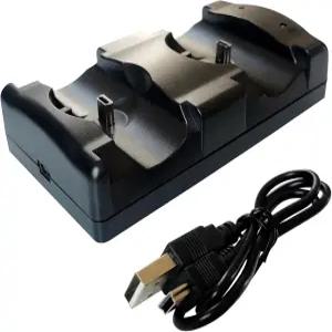 듀얼 및 무브 컨트롤러용 LED 표시등 충전 케이블 도크가 있는 1 PS3 컨트롤러 충전소 2 in DHSKZRMJ