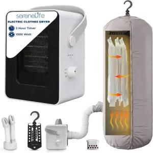 SereneLife 전기 휴대용 의류 건조기 가정 아파트 기숙사 여행 및 RV 캠용 000W 다목적 미니 히터 아로마