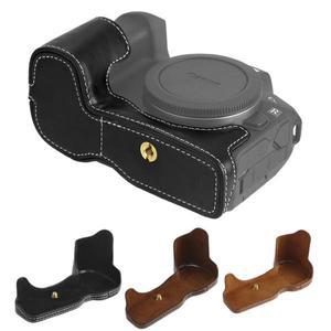 캐논 Eos R 카메라용 가죽 하프 케이스 보호 그립 백