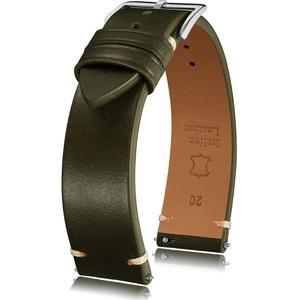 게탈리아 이탈리아 가죽 시계 밴드 토스카나 천연 야채 태닝 풀 그레인 가죽, 18mm 19mm 20mm 21mm 22mm 남녀용 퀵 릴리스 교체 스트랩 두껍고 부드러운 심플함