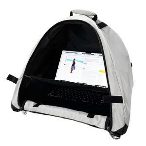 노트북 텐트 - 야외 작업을 위한 휴대용 선쉐이드 및 방수 비치백 | 열 및 자외선 반사 원단 | 컴퓨터 프라이버시 후드 및 눈부심 보호대 | 노트북, 수건, 음료 등을 위한 컨버터블 토트