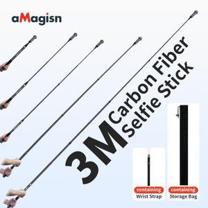 아마지스 3미터 카본 파이버 투명 셀카봉 인스타360/DJI/고프로 연장봉 인스타 360 X3 X4 X5 액세서리