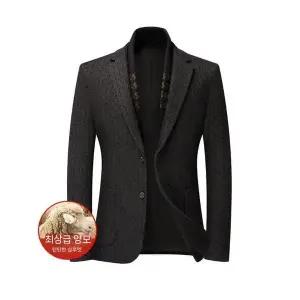 토르 남성 면 양털 정장 슬림핏 겨울 논스판 탈부착 싱글 코트 OPH4