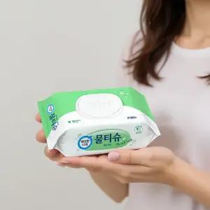 깨끗한나라 물티슈 퓨어그린 캡 100매 12개 순한물티슈 저자극물티슈