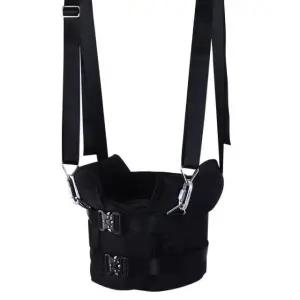 요추 벨트 견인 철봉 스트레칭 허리견인기 척추 블랙 스트랩만 S