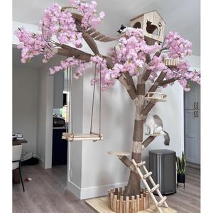 벚꽃나무 고양이 다묘 숨숨집 모래 블루 검마묘등판대 귀엽고 한판다 원형 애완동물 캣폴