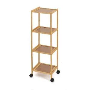 [하프클럽/]플랜홈 이동식 4단 선반 인테리어 진열 이동식책장