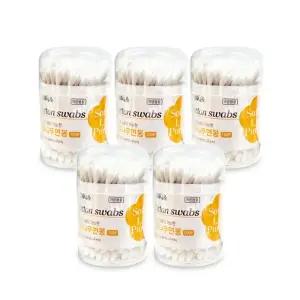 이지앤 멸균 유아 면봉 원형면봉 고급면봉 아기면봉 튼튼 원통 -5개