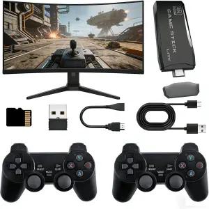 20000개 이상의 비디오 게임 4K HDMI 출력 듀얼 2.4G 무선 컨트롤러를 갖춘 빈티지 콘솔 플러그 앤 플레이