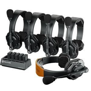 도니식 Hollyland Solidcom SE 전이중 5명 사용자 ENC 소음 제거 무선 인터콤 헤드셋 시스템 1100ft 팀 통