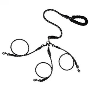 강아지 3IN1 세마리 산책 이동줄 블랙 1P 다견 리드줄 반려견세마리리산책