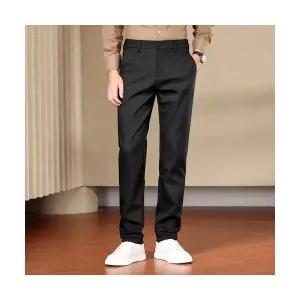 원더우면 남성 가을 겨울 두꺼운 정장 바지 캐주얼 뽕나무 실크 하이웨스트 스판 고급 아빠 긴 OPH4