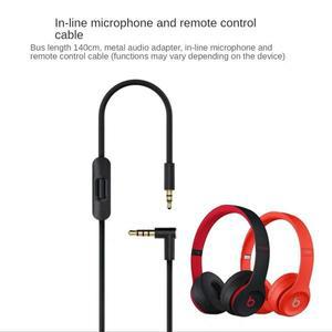 Beats Studio2 3 Solo 2.0 Pro용 오디오 케이블 내장 원격 마이크 헤드셋 고퀄리티 2 플러그 확장 140cm 3.