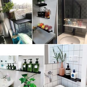 라포식 매트 블랙 벽 선반 욕실 샤워 액세서리 20-60cm 모던 키친 욕조 수납 도매 프로모션