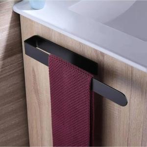 라포식 블랙 셀프 접착식 무타공 행거 스테인리스 스틸 벽걸이 홀더 주방 타월 욕실 액세서리