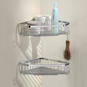 라포식 벽마운트 욕실 선반 수건 바 후크가 샤워 코너 304 스테인레스 스틸 샴푸 홀더 주방 주최자 랙