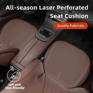 사계절용 자동차 시트 쿠션 PU 가죽 보호 패드 통기성 통합형 반팩 앞좌석  커버 인테리어 액세서리 블랙
