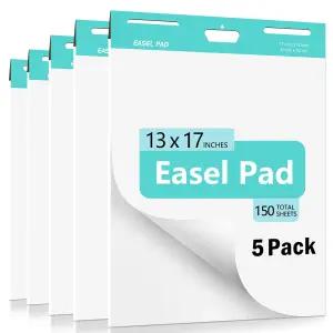 Riccioney 이젤 패드 13 x 17인치 앵커 차트 용지 교육 발표 회의 낙서용 플립 5개 묶음 교사 사무실용