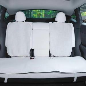 Tesla model Y 2019-2024 2025 3 시트 커버 리넨 쿠션 통기성 Sweatproof 사계절 자동차 액세서리