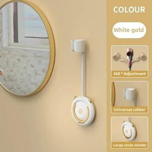 라포식 공간 절약형 코너 헤어 드라이어 브래킷 무타공 접착식 벽걸이 욕실 수납 정리함 샤워