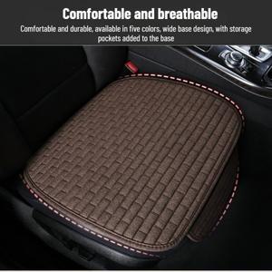 유니버설 플랙스 린넨 자동차 시트 커버 앞좌석 미끄럼 방지 사계절 보호 매트 패드 보온 핏 트럭 SUV 밴