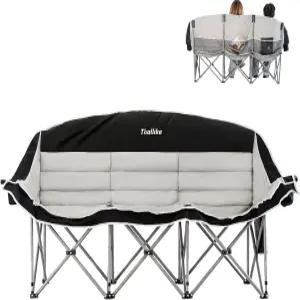 탈라이크 더블 캠핑 의자 nu2013 2-3인용 야외 접이식 소파 컵 와인 잔 홀더 포함 캠프파이어 RV 뒷마당용