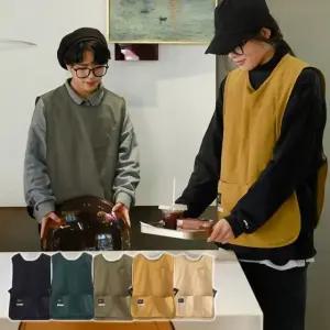 남성 여성 조끼형 작업복 어린이집 미술 요리 생활방수 앞치마 (WFK9031)