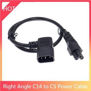 직각 C14 C5 전송 확장 전원 케이블, 60cm H05VV-F, IEC60320 C5 C14 각도 어댑터 전원 리드 코드