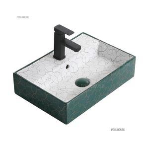 라포식 북유럽 위 카운터 세면대 짙은 녹색 욕실 싱크 싱글 보울 탑 크리 에이 티브 그릇