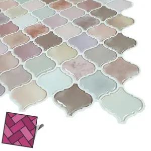 잔다마스크 적색혼합 타일시트 월타일스티커 507