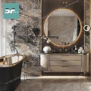 라포식 B67 고급 석재 상판 욕실 캐비닛 세트 세면대 원목 베이킹 페인트  제작