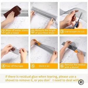 라포식 5~100m 절단  샤워 배수구 헤어 캐처 자가 접착식 바닥 스티커 일회용 메쉬 싱크대 거름망 필터 (욕