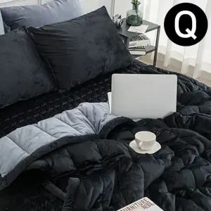 빌리 블랙 리버서블 차렵이불 패드세트 Q 퀸 극세사 (WFJ7XTE)
