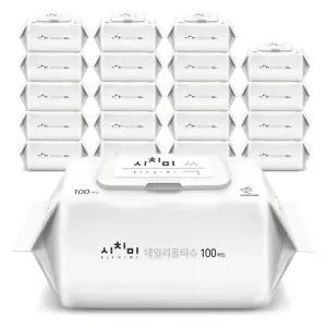 시치미 쓱 대용량 휴대용 데일리 물티슈 캡형 50g 100개입 20개