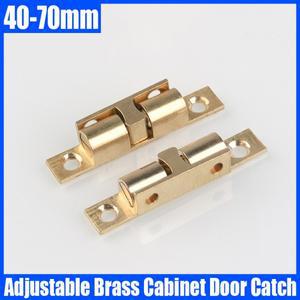 1피스 40-70mm 황동 캐비닛 도어 캐치 조정 가능 구리 더블 스프링 스틸 볼 가구 래치 스토퍼